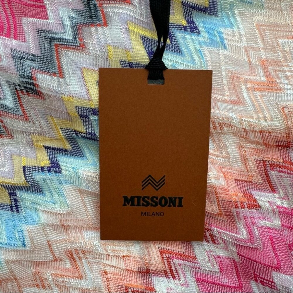 NWT Missoni One Piece Swimsuit Chevron Pink One Shoulder Bodysuit New XS 36 - Picture 8 of 11